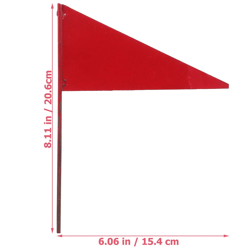 Iron Triangular Lawn Marking Flags High-Visibility Red 5pcs Lawn Marking Flags Qme