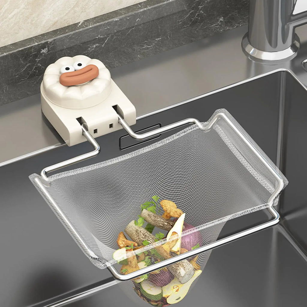 Folding Sink Strainer Basket with 50 Filter Mesh Bags Sink Strainer Basket Qme