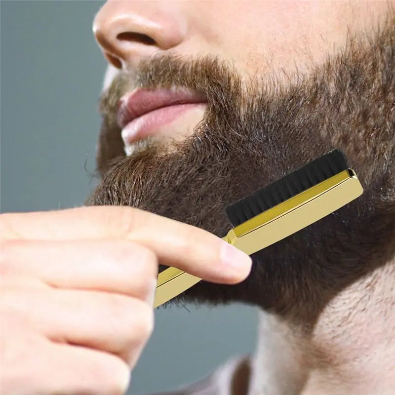B15C Men's Beard Brush – Stiff Bristles for Grooming & Styling Beard Grooming Brush Qst