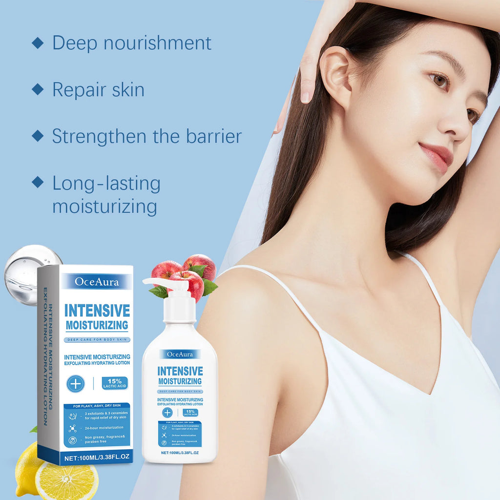 OceAura Exfoliating Hydrating Body Lotion – AHA & Ceramide Body Lotion Qst