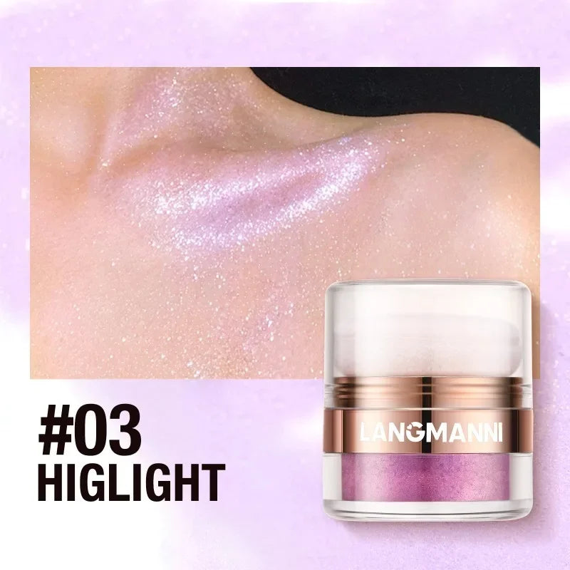 Glitter Highlighter Powder – Diamond Glow Face & Body Shimmer Glitter Highlighter Powder Qme C