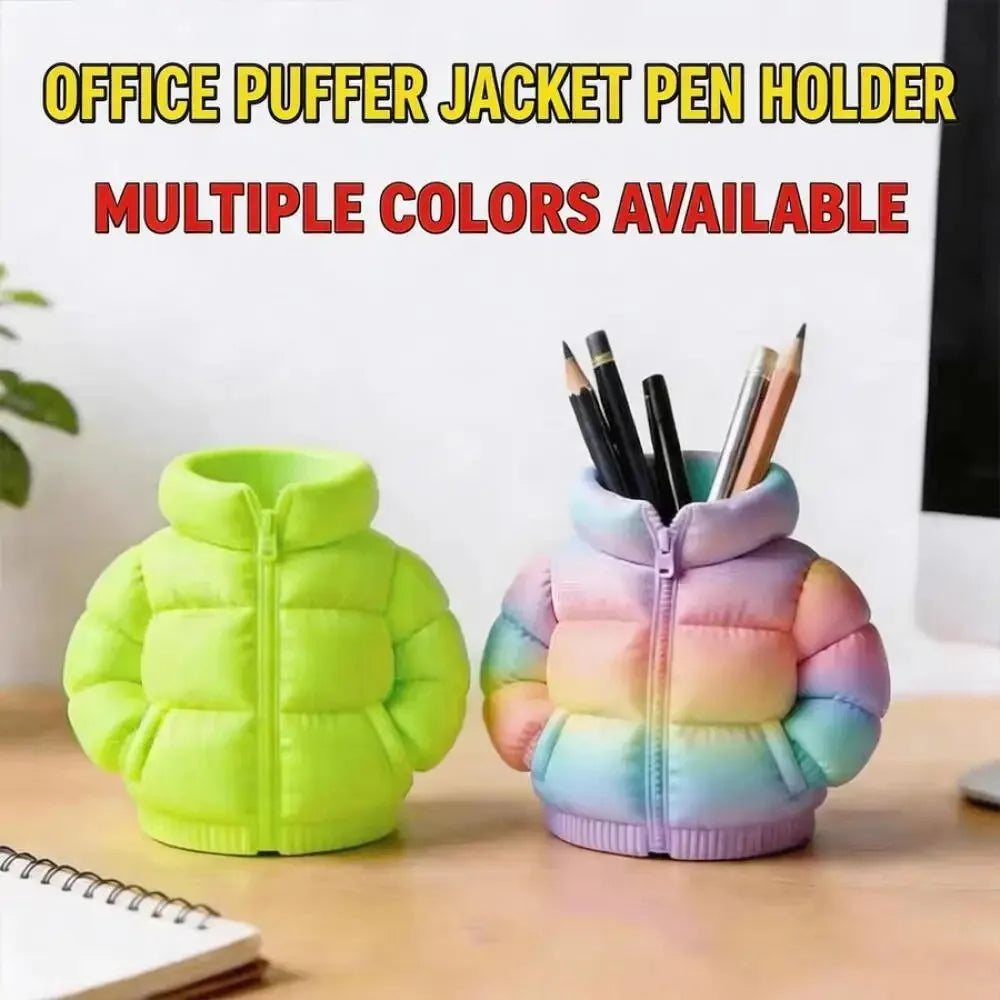 Down Jacket Pen Holder Desktop Organizer | 12 Colors Novelty Pen Holder Qme