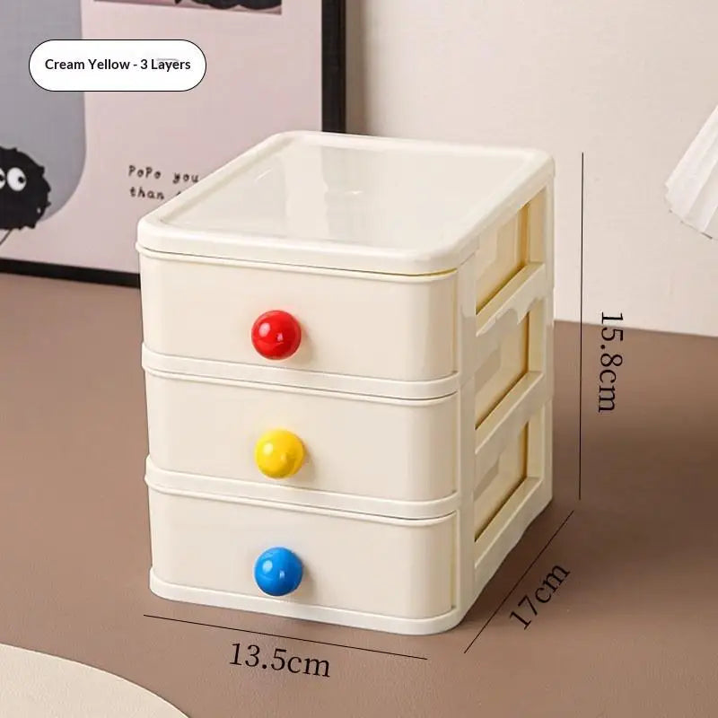 Desktop Drawer Storage Cabinet – Desk Organizer & Stationery Box Desktop Drawer Organizer Qme one size A