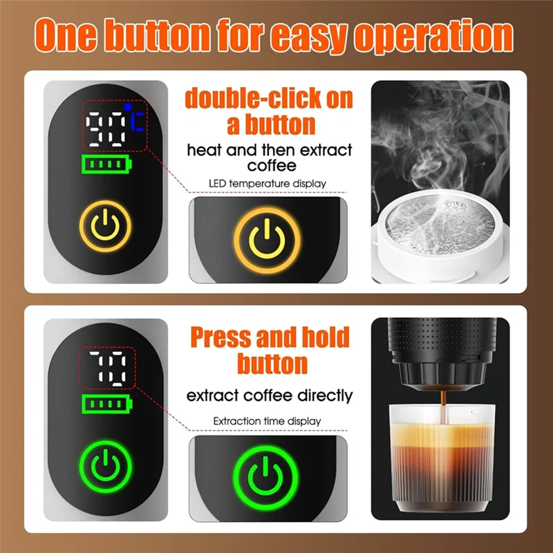 MiLESEEY B15C Portable Espresso Machine 20 Bar 7500mAh Battery Portable Espresso Machine Qst