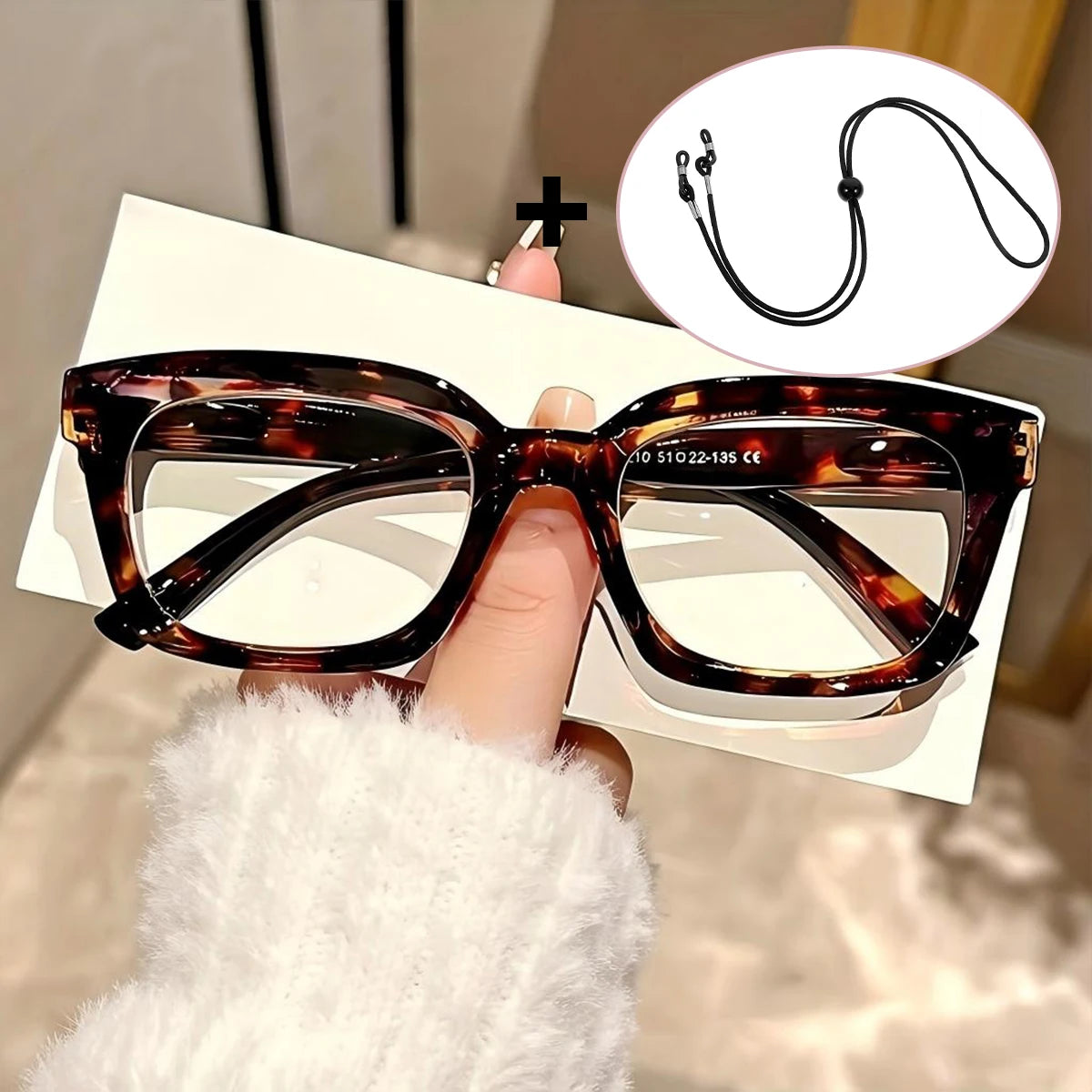 VOPHA Large Frame Unisex Reading Glasses with Retainer Strap L29 Reading Glasses Qst Tortoise +150