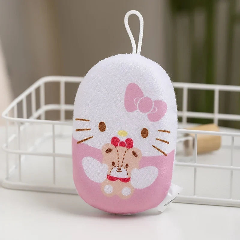 Kuromi Hello Kitty Bath Scrubber Ball – Cute Soft Sponge Bath Scrubber Sponge Qme