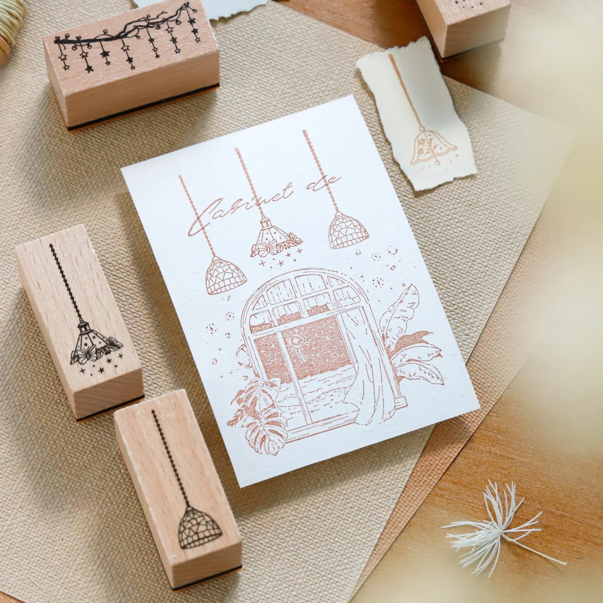 Vintage Lamp Wooden Rubber Stamp | Card Making & Crafts Wooden Rubber Stamp Qme