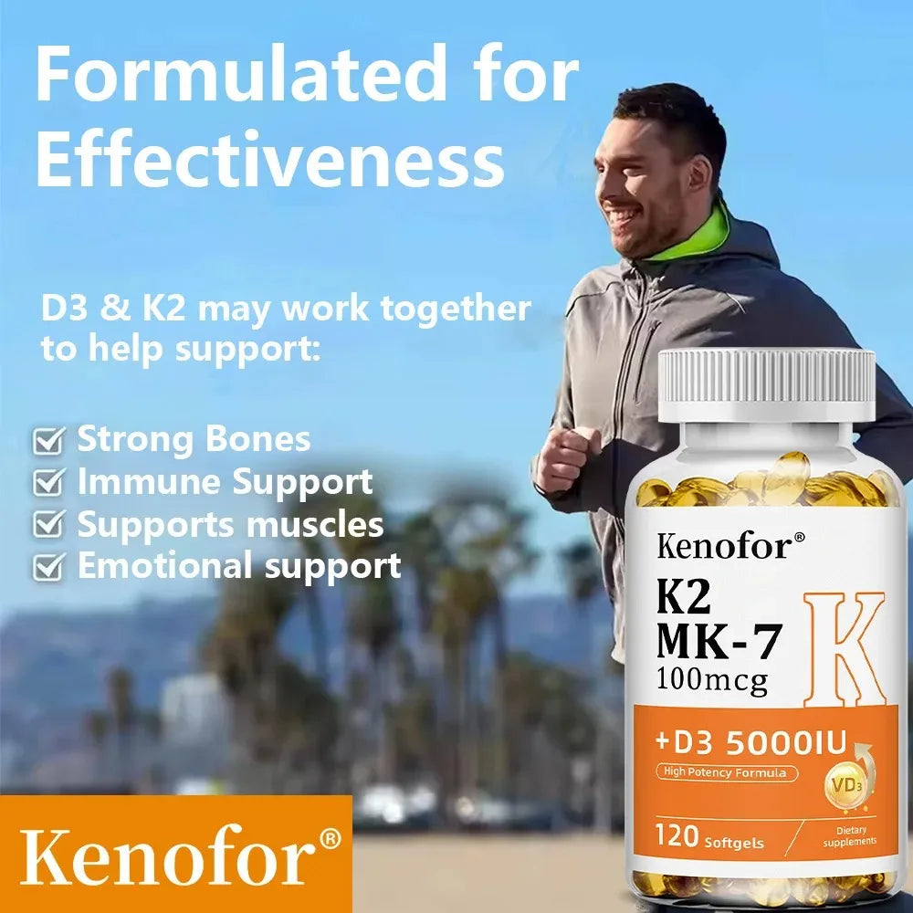Vitamin D3 & K2 Supplement – Bone, Heart & Immune Support Vitamin Supplement Qst