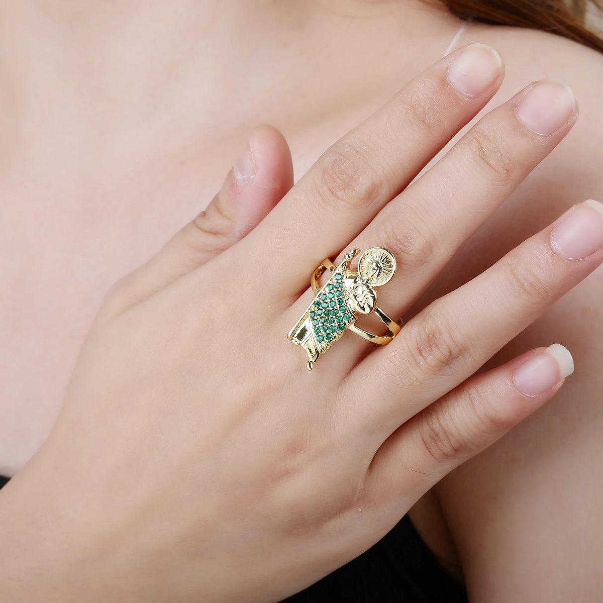 St. Jude Resizable Religious Ring – Cubic Zirconia, Unisex Religious Fashion Ring Qme