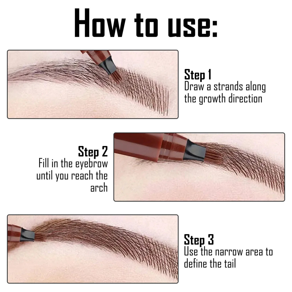 EELHOE 4-Point Microblading Eyebrow Pen – Waterproof, 5 Colors Eyebrow Makeup Pen Qst