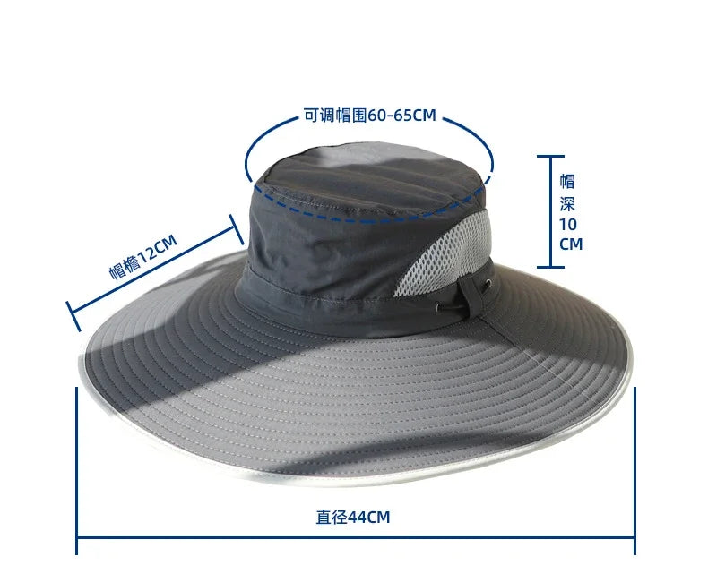 Large Head Sun Hat – Breathable Adjustable Outdoor Cap Outdoor Sun Hat Qme