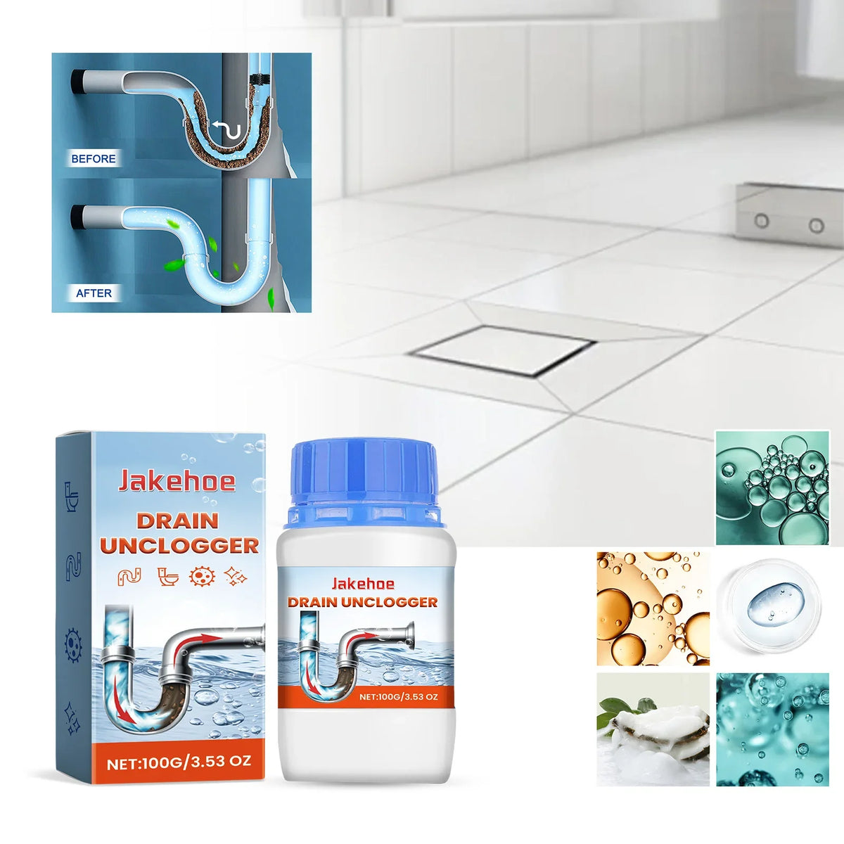 Drain Cleaner – Toilet, Sink & Kitchen Pipe Clog Remover Drain Clog Remover Qme