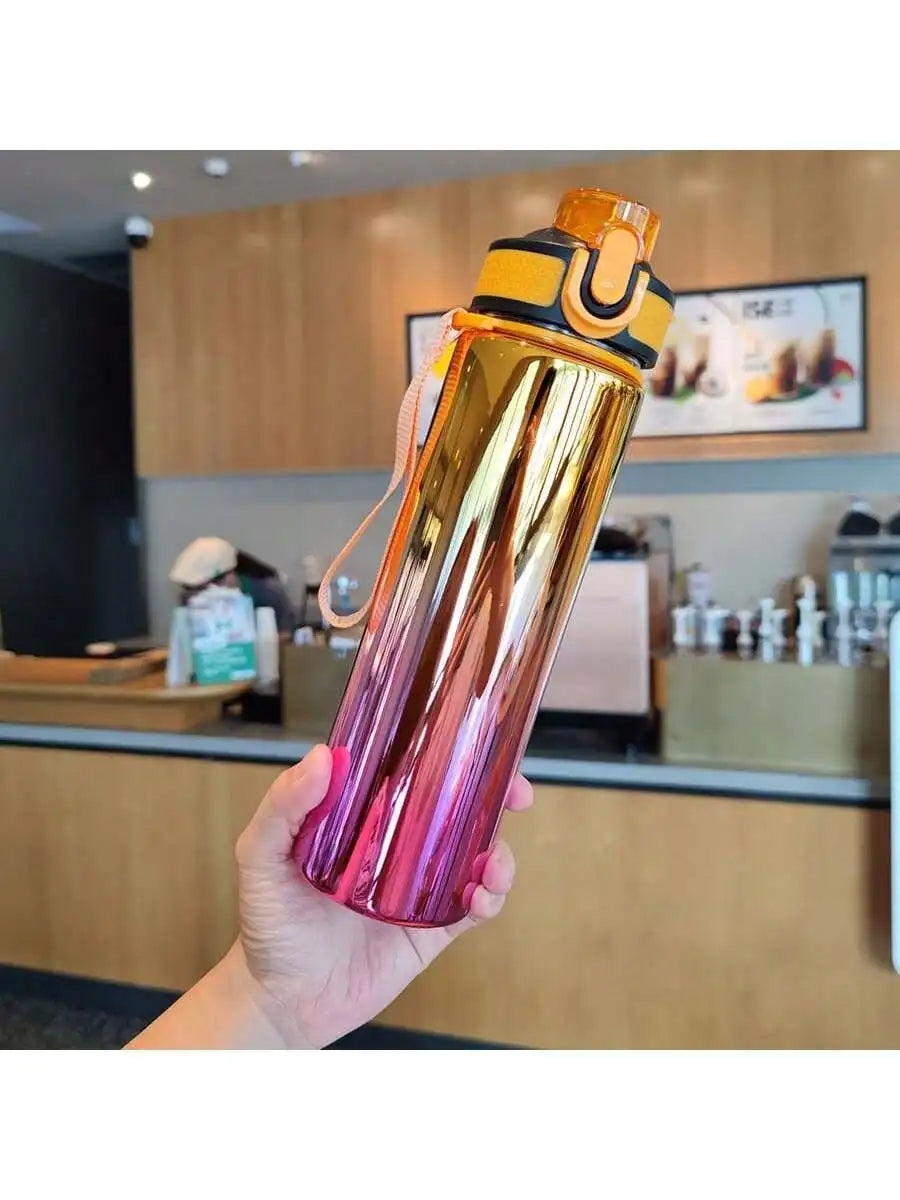 Electroplated Gradient Water Bottle 700ml Sports Flask Sports Water Bottle Qme yellow >1L