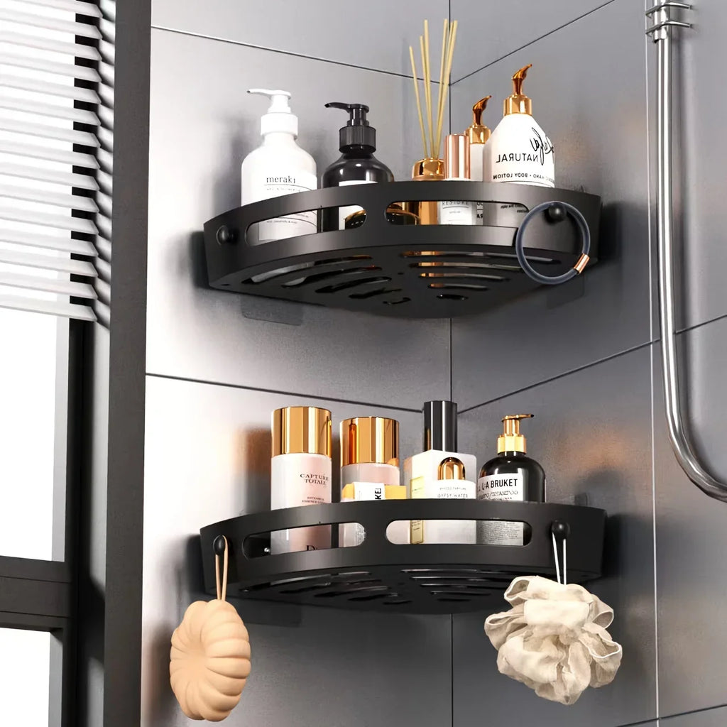 Corner Shower Caddy No-Drill Adhesive Bathroom Storage Rack Shower Storage Caddy Qme