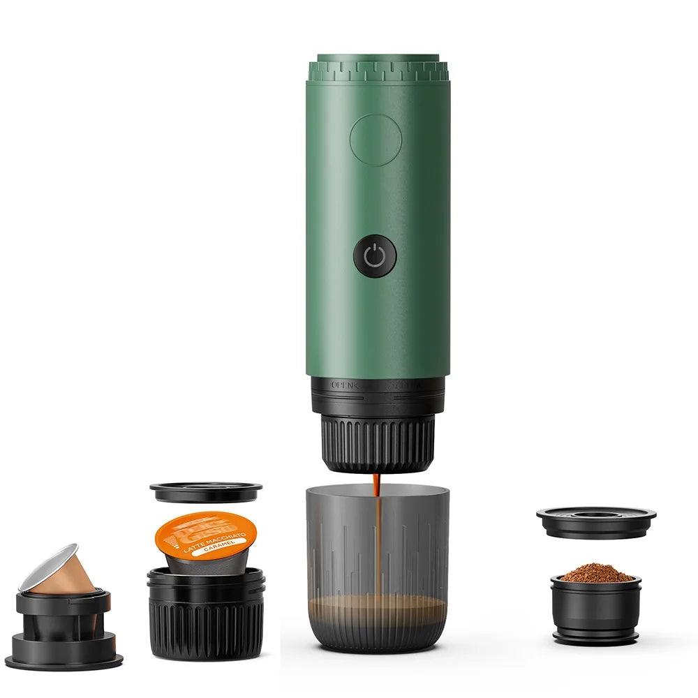 RECAFIMIL Portable Espresso Machine 20 Bar Wireless Travel Portable Espresso Machine Qst 3 IN 1 green