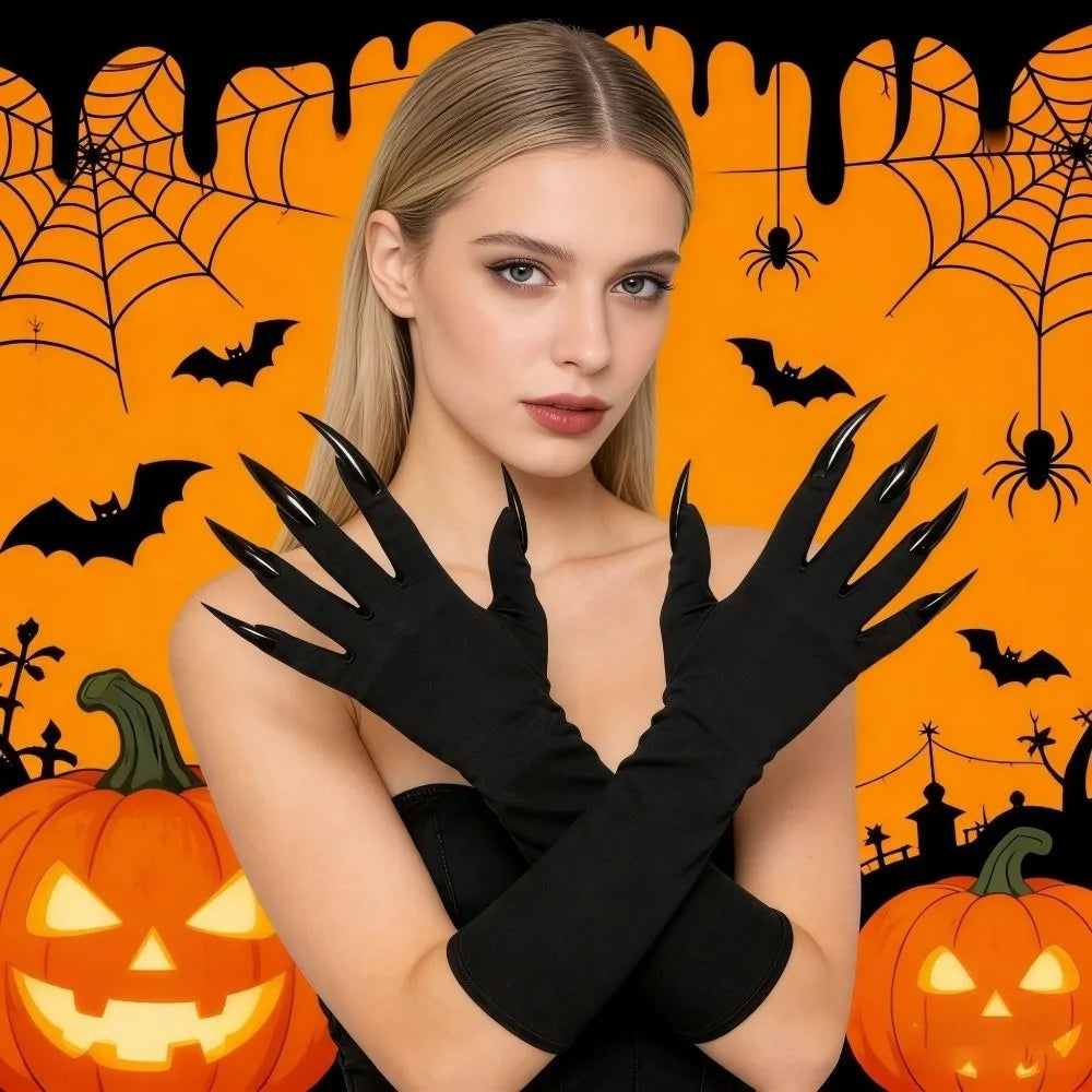 Witch Cosplay Gloves Long Nail Claws Halloween Costume Costume Gloves Qme