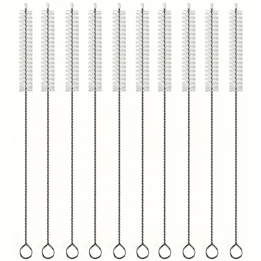 Straw Cleaning Brush – Water Bottle, Tube & Crevice Cleaner Cleaning Brush Set Qme white 20pcs
