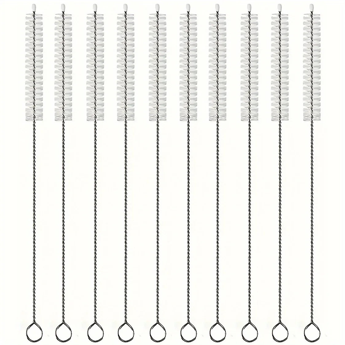 Straw Cleaning Brush – Water Bottle, Tube & Crevice Cleaner Cleaning Brush Set Qme white 20pcs