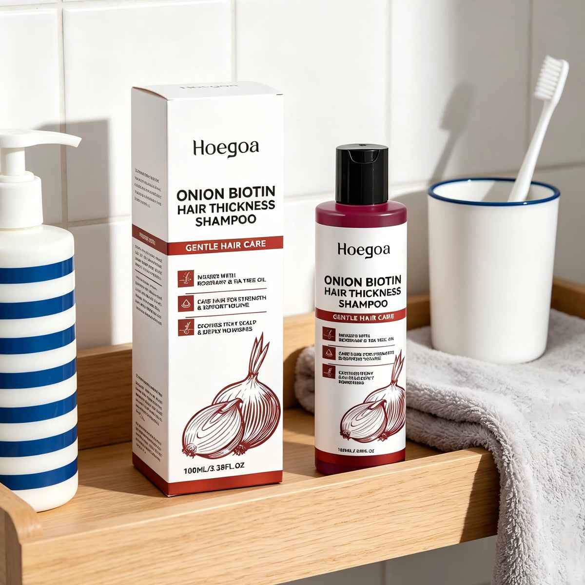 Hoegoa Biotin Onion Rosemary Shampoo – Thicker Stronger Hair Hair Growth Shampoo Qst