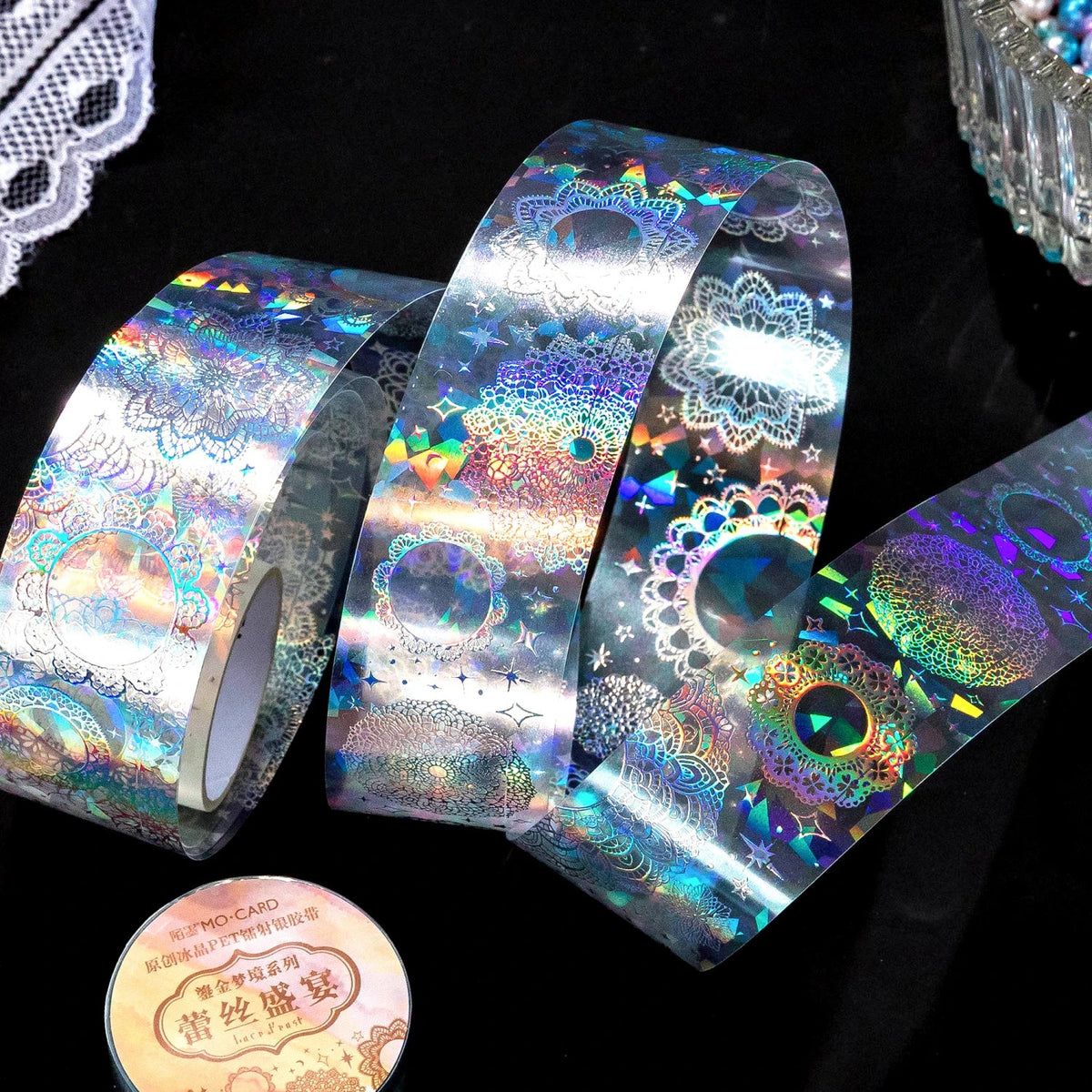 2M Laser Reflective Transparent Stickers – DIY Decorative Labels Decorative Craft Stickers Qme