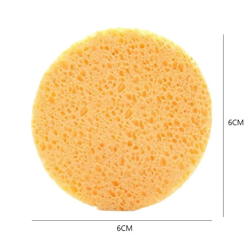 Natural Wood Pulp Cellulose Makeup Remover Sponge 10 Pcs Facial Cleansing Sponge Qme