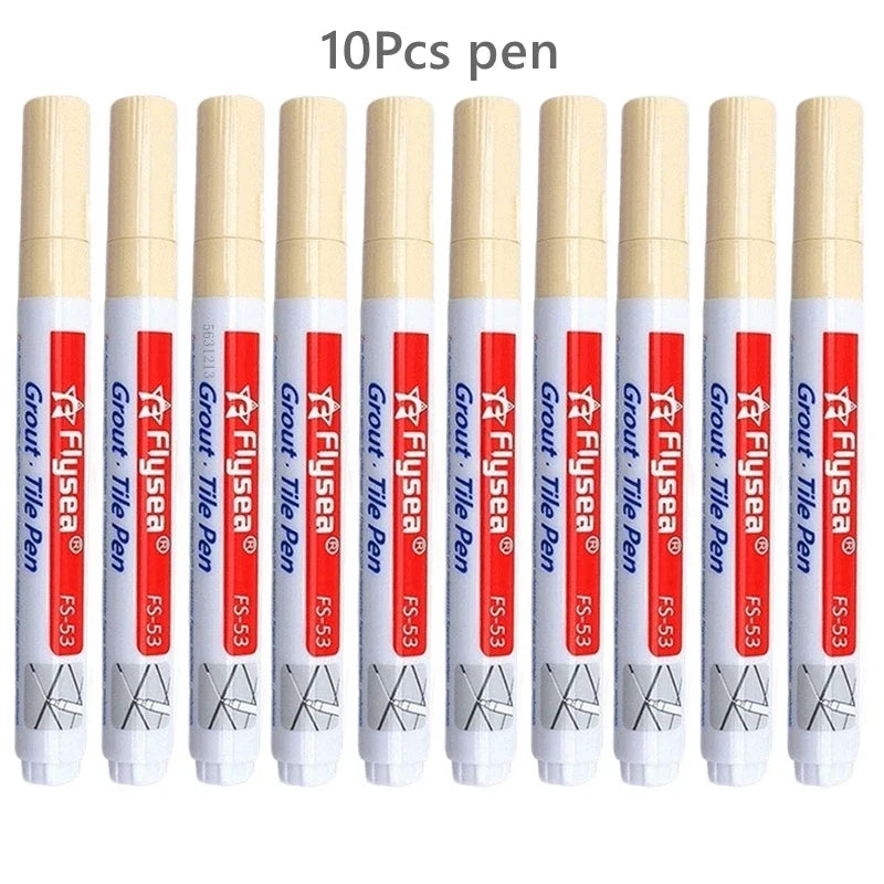 Waterproof Grout Pen Tile Marker – 10 Pack, 18 Colours Grout Repair Pen Qme 10Pcs Beige