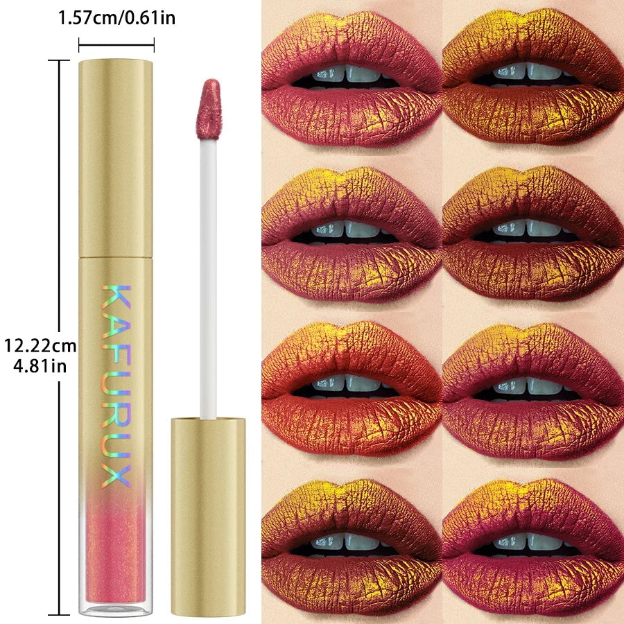 Sparkling Glitter Metallic Lip Glaze – 14 Colors Long-Lasting Glitter Lip Glaze Qme