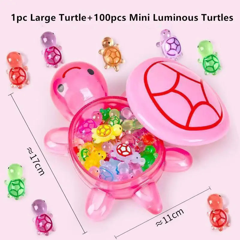 Glowing Turtle Figurine Set – Large & Mini Luminous Resin Décor Resin Figurine Set Qst PK2