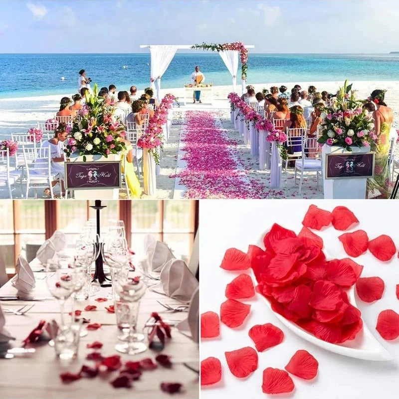 Silk Rose Artificial Petals – Wedding & Party Décor (100–500pc) Artificial Rose Petals Qme