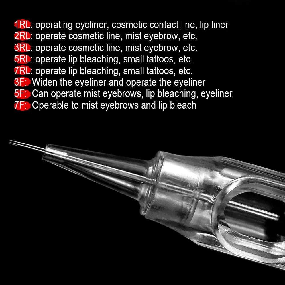 Raiuleko Disposable Cartridge Tattoo Needles 1RL–7RL PMU Pen Tattoo Needle Cartridges Qst