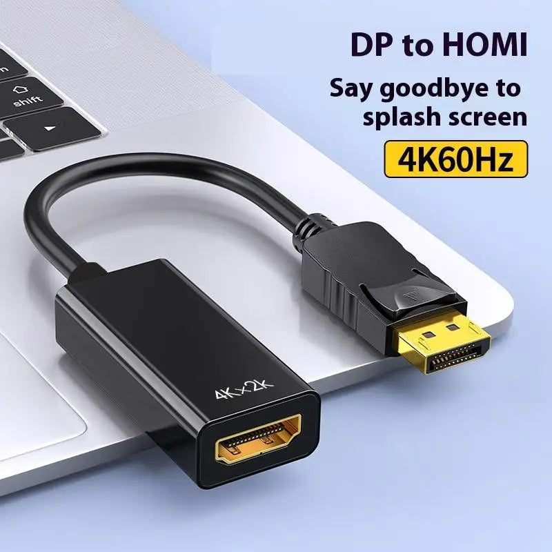 4K DisplayPort to HDMI Adapter Cable – PC, HDTV & Projector Video Cable Adapter Qme