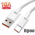 120W USB-C Fast Charging Cable 10A Quick Charge 3.0 Cord USB-C Charging Cable Qme 3pcs 1.5m