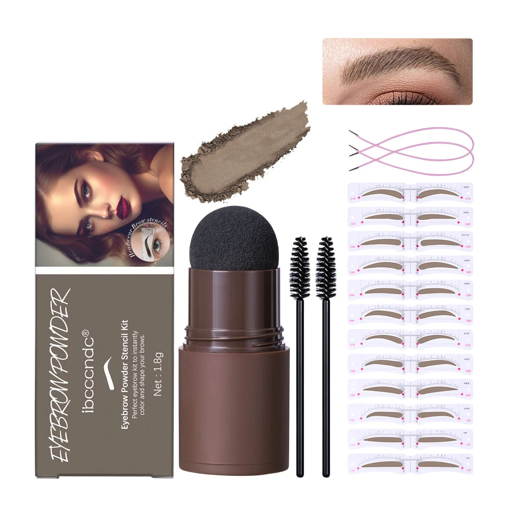 Eyebrow Stamp & Stencil Kit – Waterproof Brow Powder Set Eyebrow Stamp Kit Qst 01