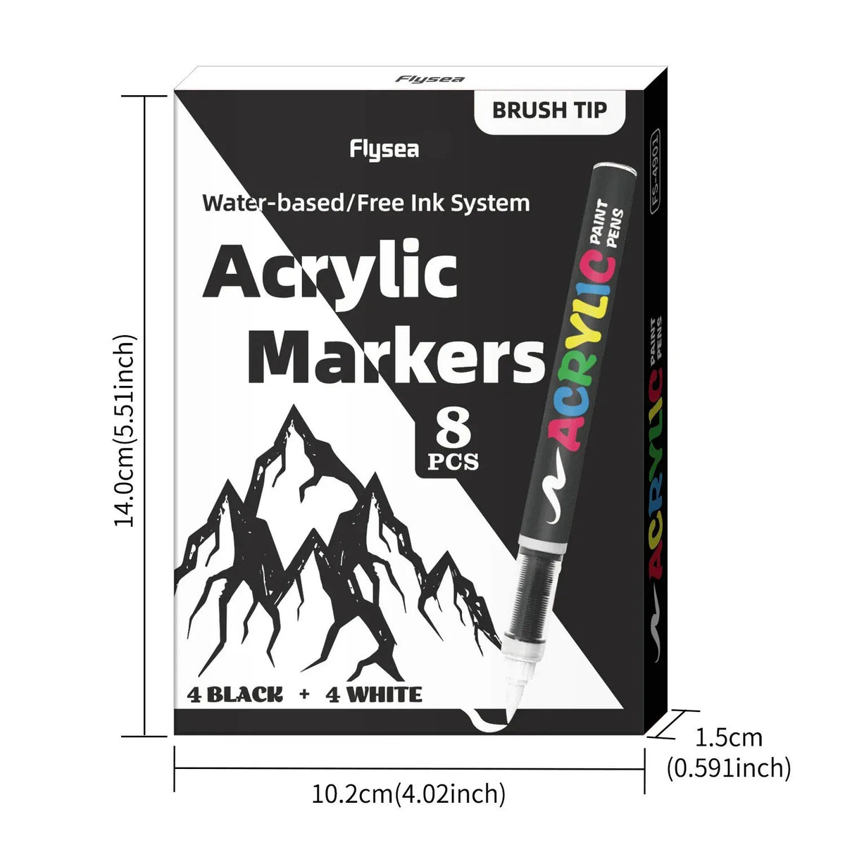 Acrylic Paint Markers Black & White Set | High Ink Capacity Acrylic Paint Markers Qme