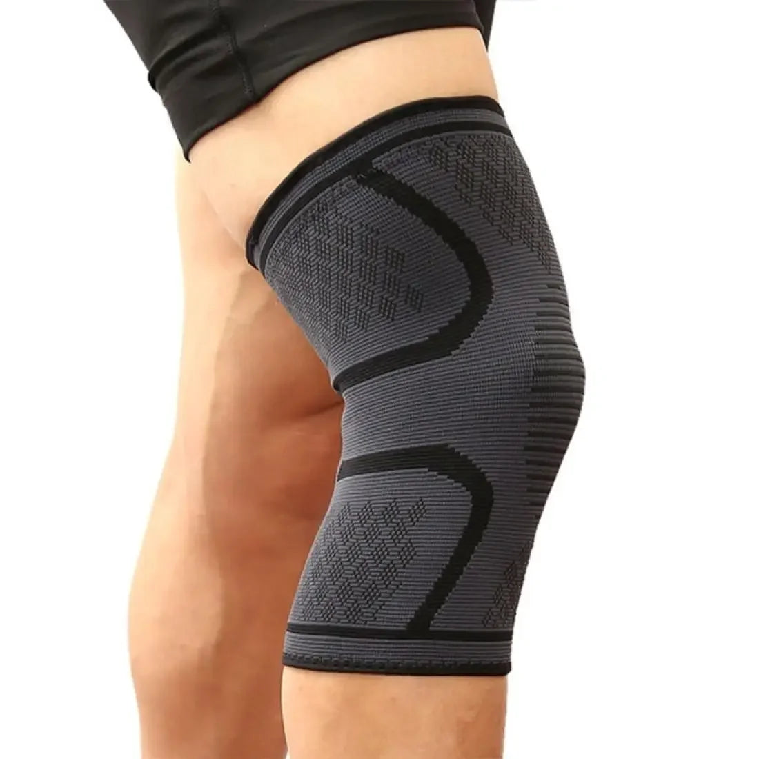 Nylon Elastic Sports Knee Brace Breathable Support – 1 Pair Knee Support Brace Qme black