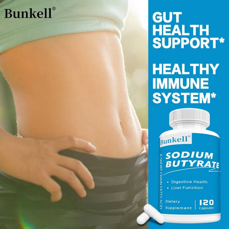 Sodium Butyrate Capsules – Postbiotic Gut Wellness | Bunkell Postbiotic Supplement Qst