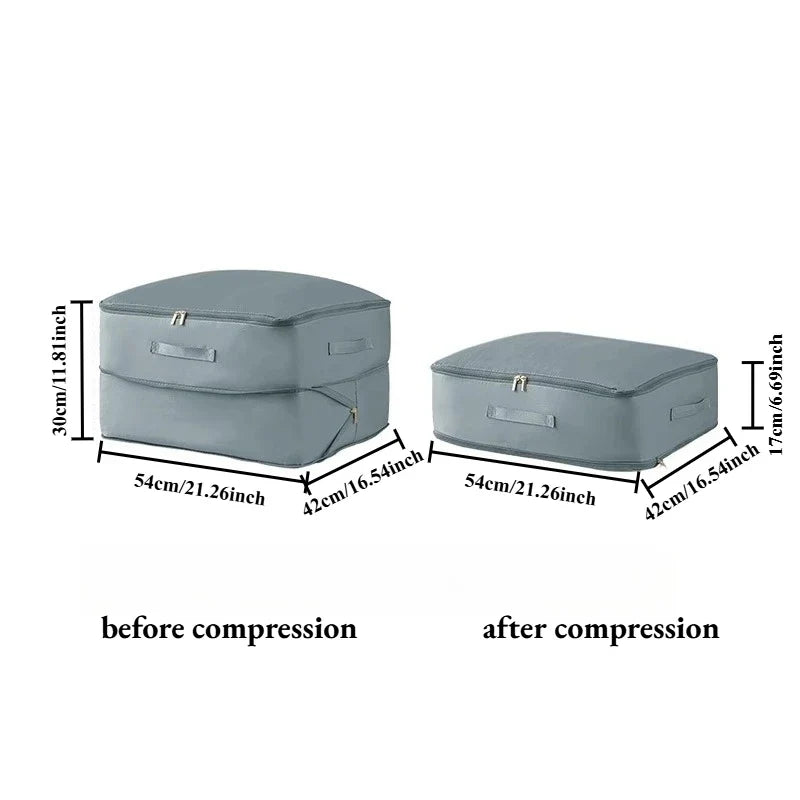 Self-Compressing Vacuum Storage Bags | Heavy Duty Space Saver Compression Storage Bag Qme Grey 1Pc