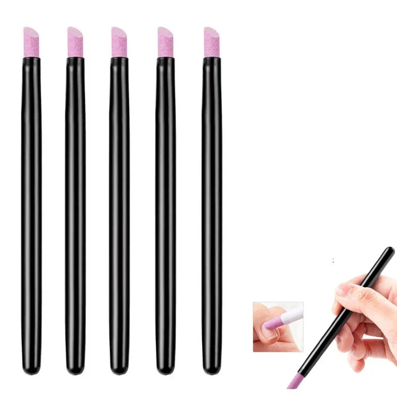 Quartz Nail Polisher Files & Exfoliating Scrub Pens – 3pcs Nail File Set Qme