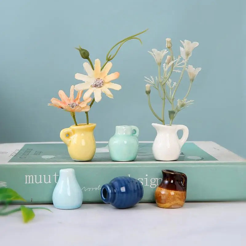 DIY Magnetic Ceramic Mini Flower Vase Fridge Magnet Decor Decorative Fridge Magnet Qme