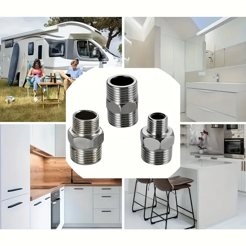 Multi-Function Shower Hose Connector Extender Adapter 3-Pack Shower Hose Connector Qme
