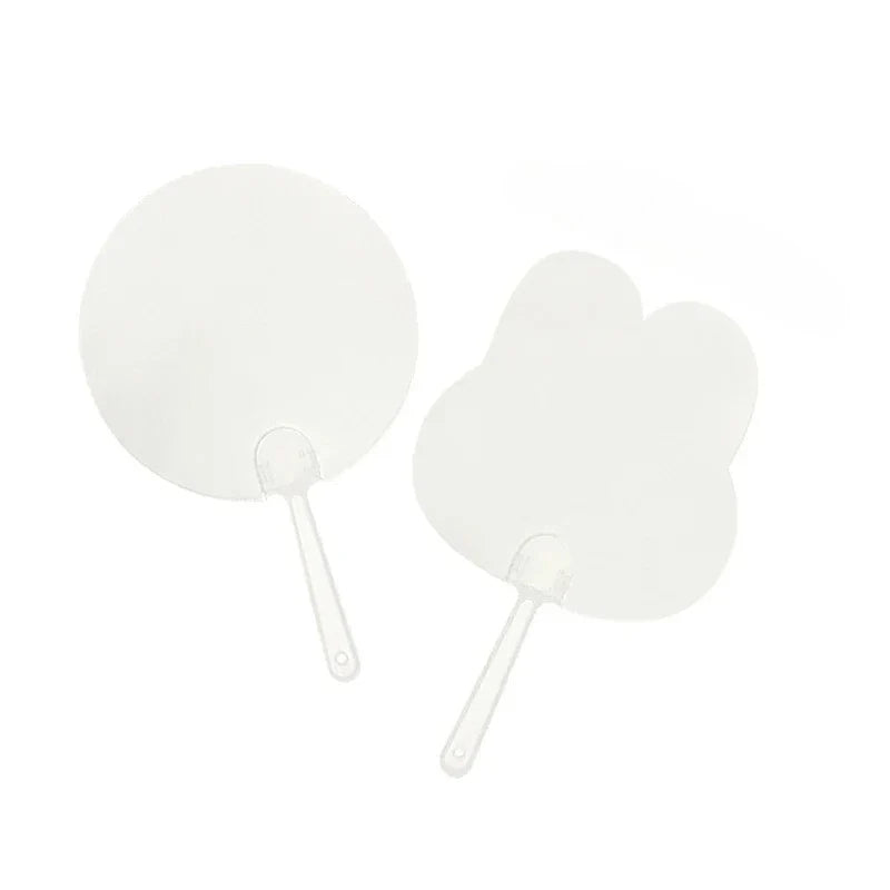 Mini Transparent Blank Fans for Kids DIY Art & Crafts – 5cm DIY Craft Blank Qme