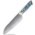 Damascus Steel Kitchen Knife Set – Abalone Handle | 1–5 Pcs Kitchen Knife Set Qst Santoku Knife