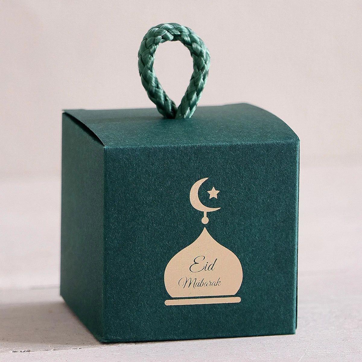 5 Mini Eid Al-Adha Gift Boxes Gold Design Twist Handles Festive Gift Boxes Qme 5Pcs-Green Other Other