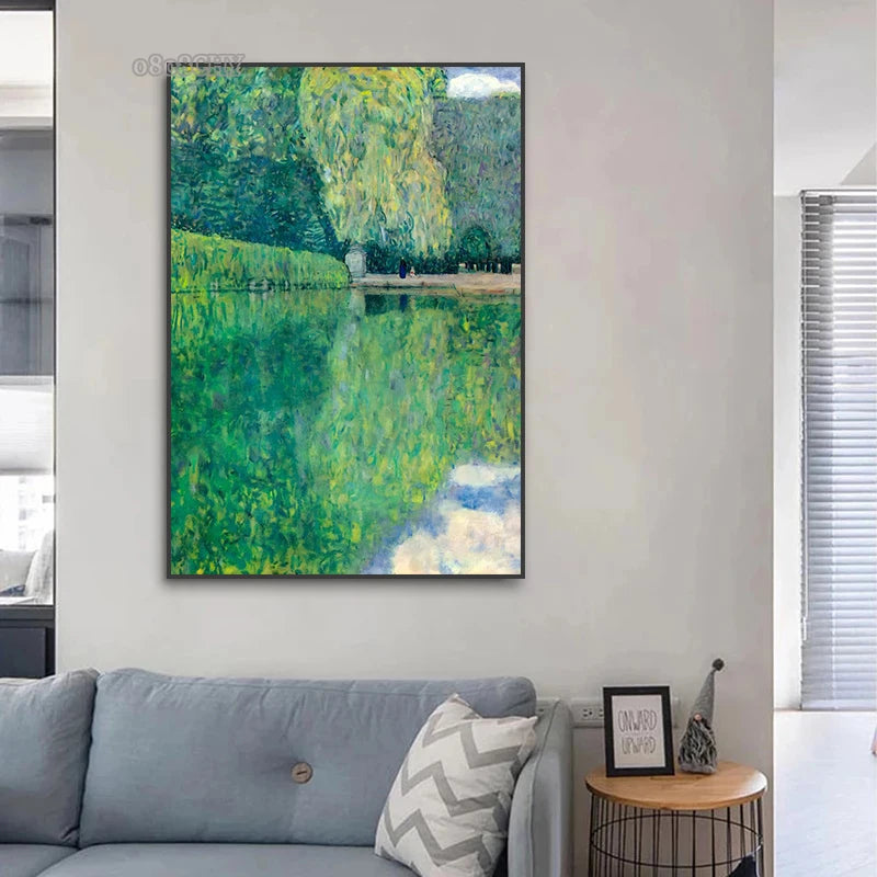 Gustav Klimt Flower Garden Canvas Print – Nordic Wall Art Canvas Wall Art Qst