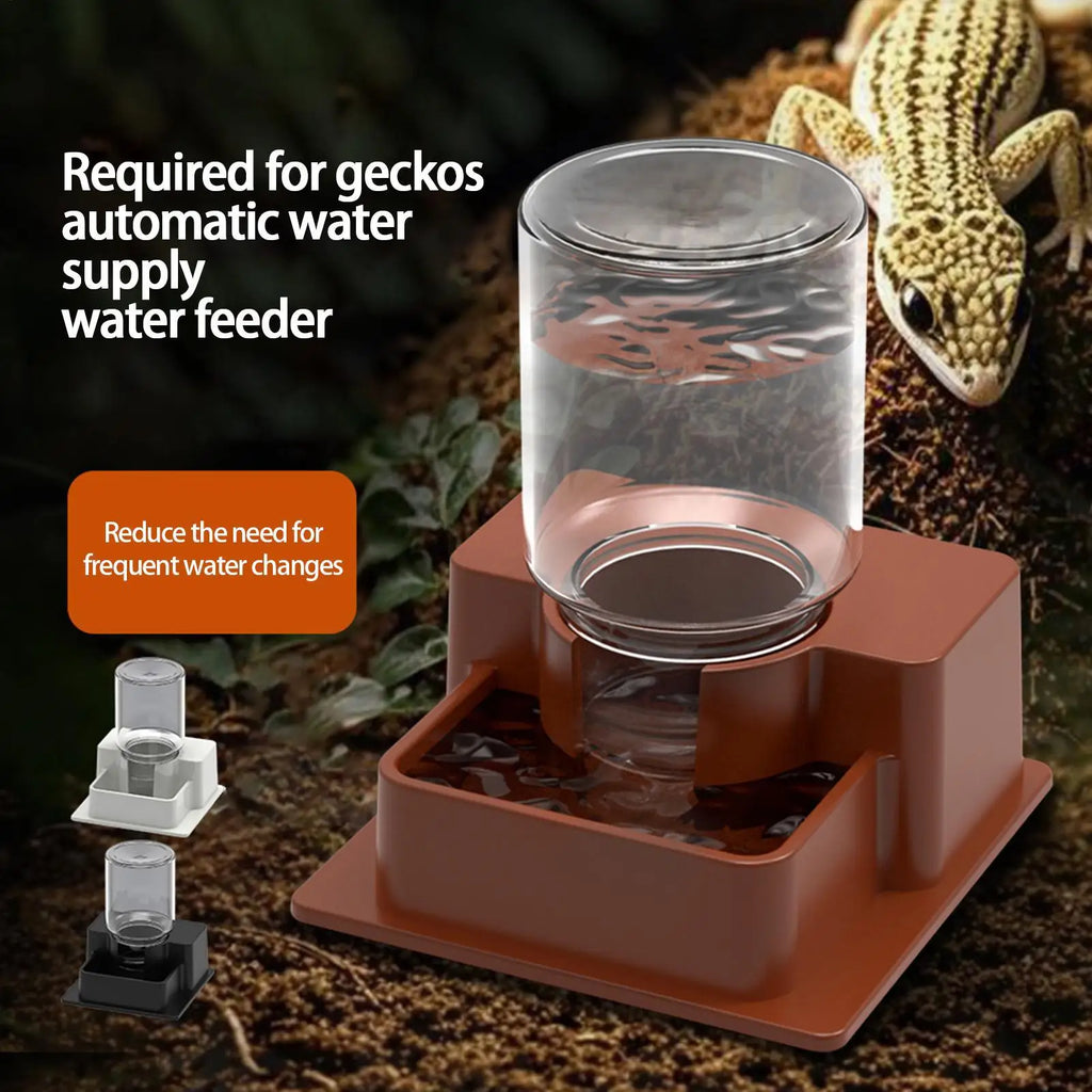 Reptile Automatic Water Fountain Dish for Tortoise & Gecko Reptile Water Dish Qme