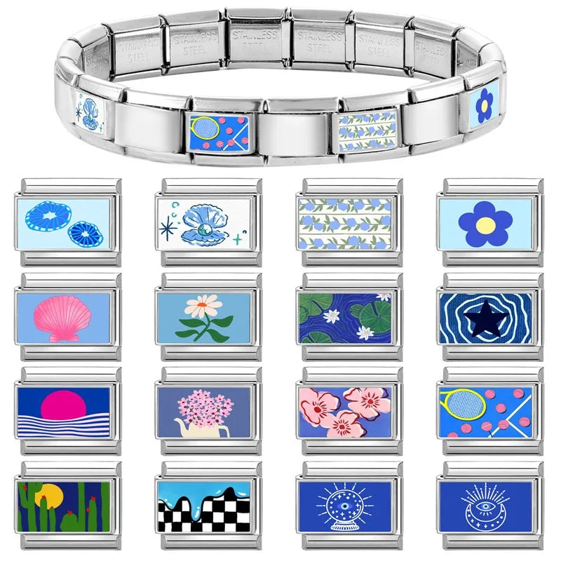 Modular Italian Charm Links – Lotus, Cactus & Sun Designs Modular Charm Links Qme
