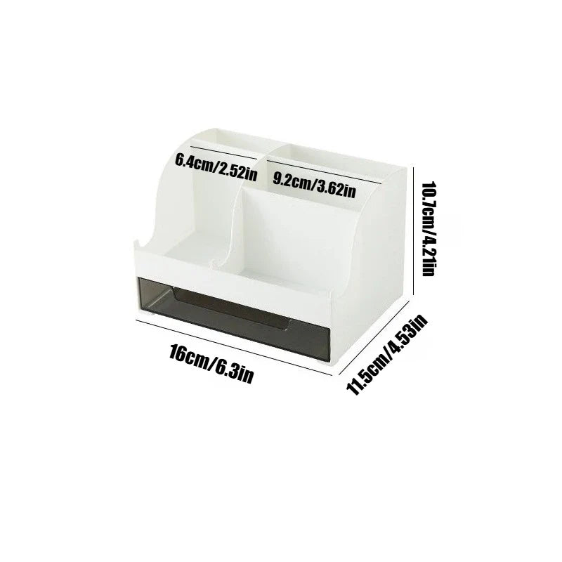 Multi-Compartment Clear Drawer Desk Organizer | Qme Desk Organizer Qme