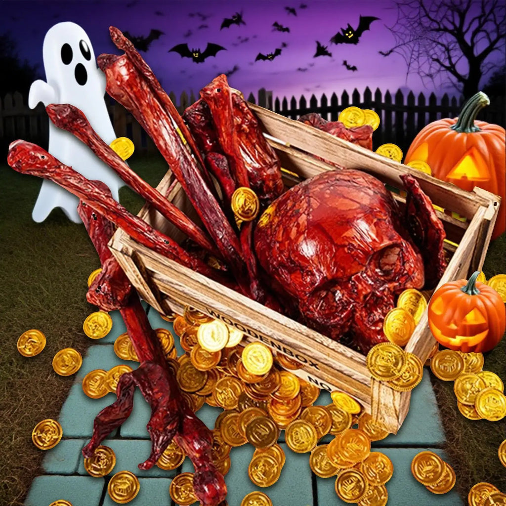 Human Skull Skeleton Decoration – Indoor & Outdoor Halloween Prop Halloween Skull Prop Qme