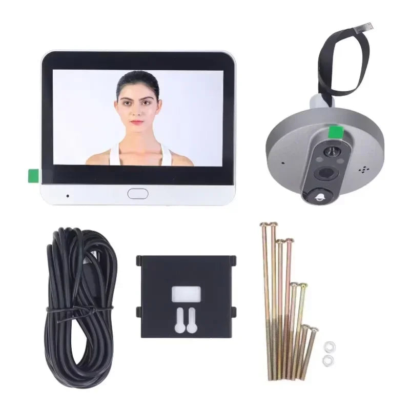 Wireless Peephole Door Camera 3MP 4.3" Screen Night Vision PIR Peephole Door Camera Qme