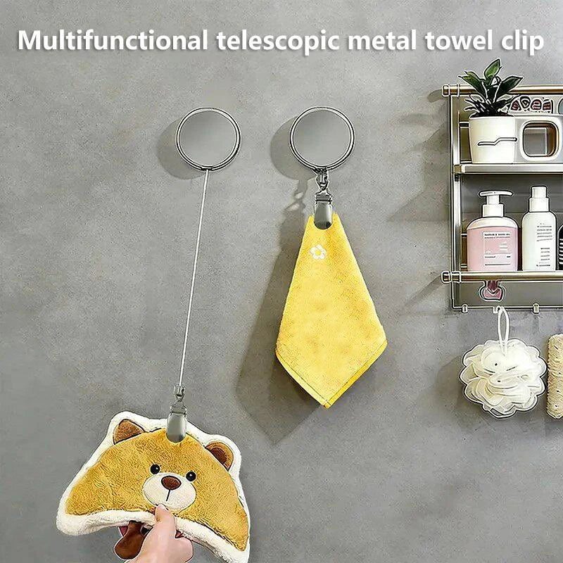 Automatic Retractable Towel Rack – No-Drill Wall Mount Wall Towel Rack Qme